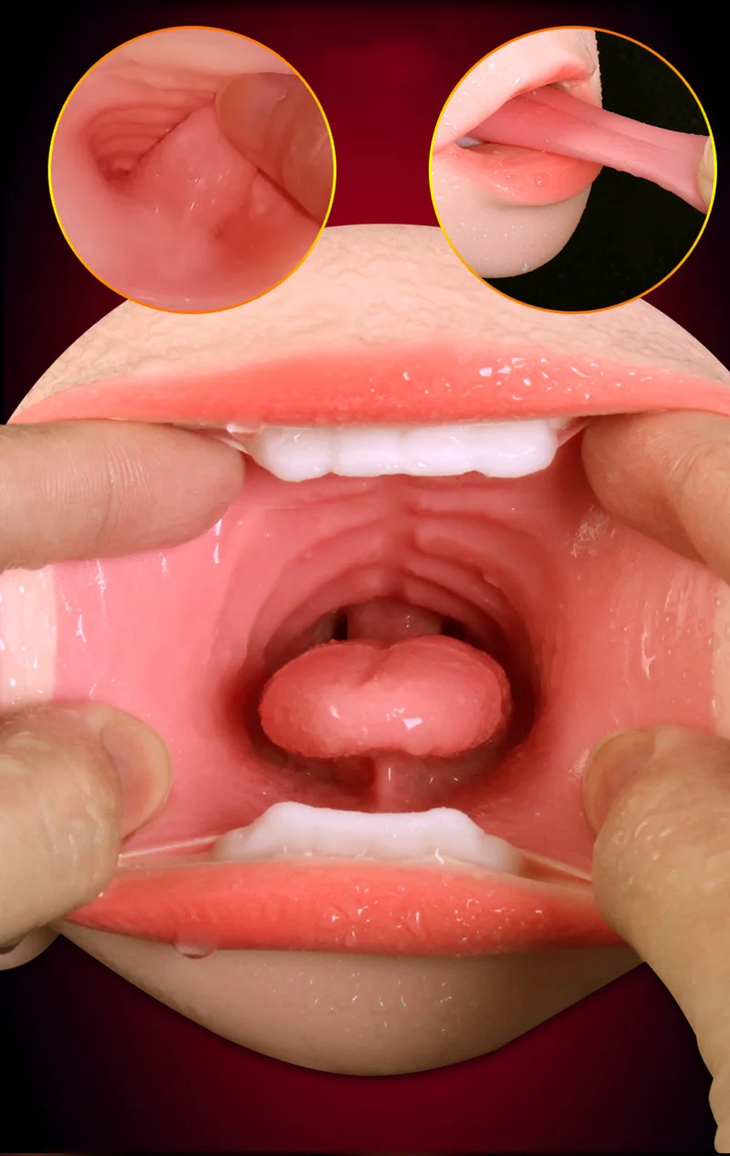 Belsiang Blowjob Male Masturbator Sex Toys for Men Oral Masturbation Cup Deep Throat Mouth Realistic Vagina Pussy Penis Massager 2