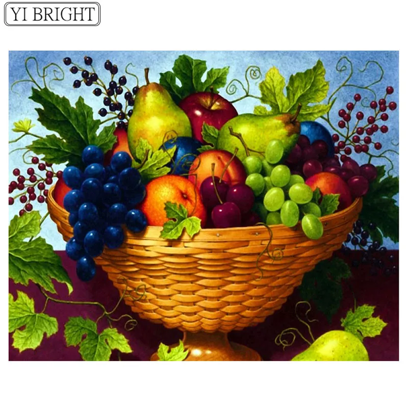 

5d DIY Diamond Mosaic Fruits Patterns Full Square Diamond painting Cross Stitch Embroidery Home Decoration XY1