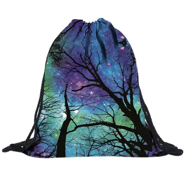 Unisex Emoji Backpacks 3D Printing Bags Drawstring Backpack moda(blue