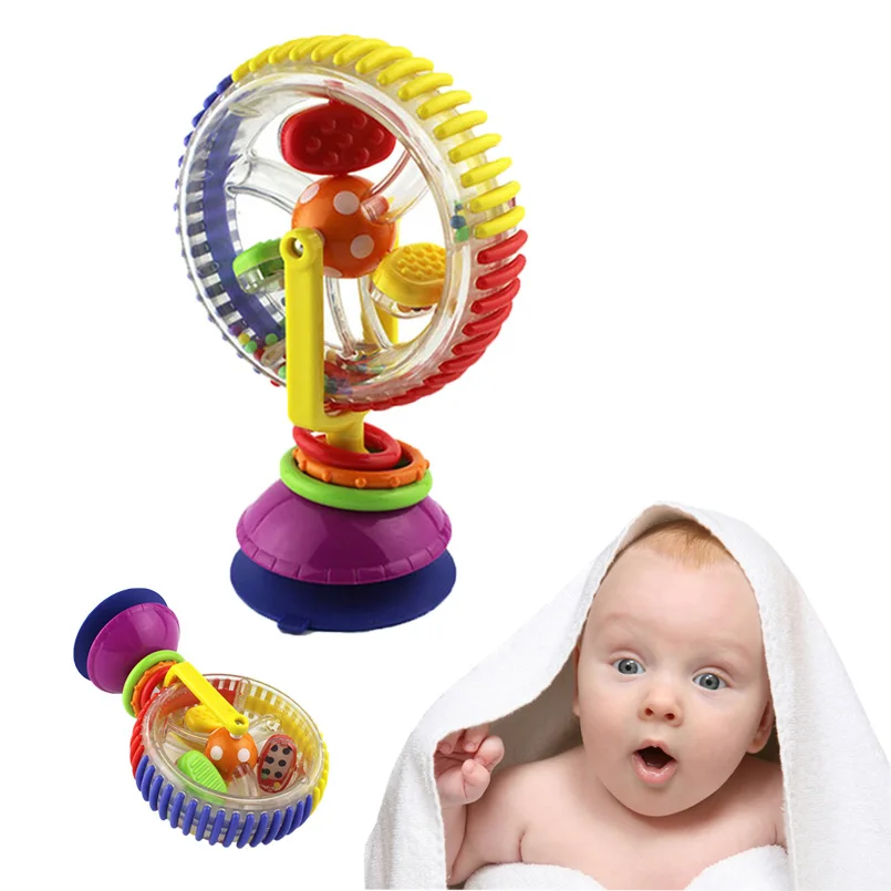 

Tricolor Multi-touch Rotating Ferris Wheel Suckers Toy 0-12 Months Newborns Creative Educational Baby Baby Rattle Toys For Baby