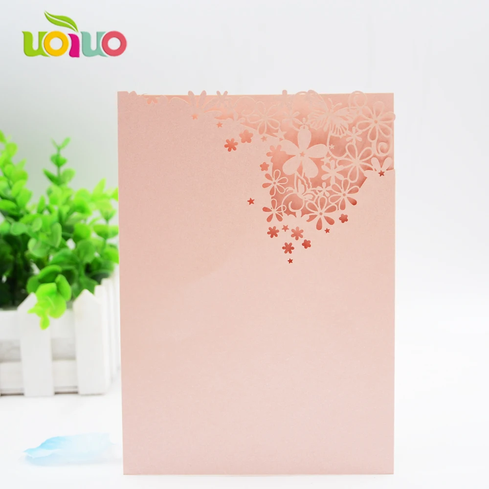 Us 520 Bagus Laser Cutting 3d Handmade Romantis Merah Muda Bunga Renda Saku Kartu Undangan Kartu Undangan Pernikahan Pernikahan Favor Sampel In