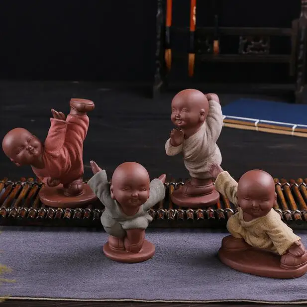 

Play kung fu boy monk monk tea pet furnishing articles Creative character tea tea ceremony of spare parts