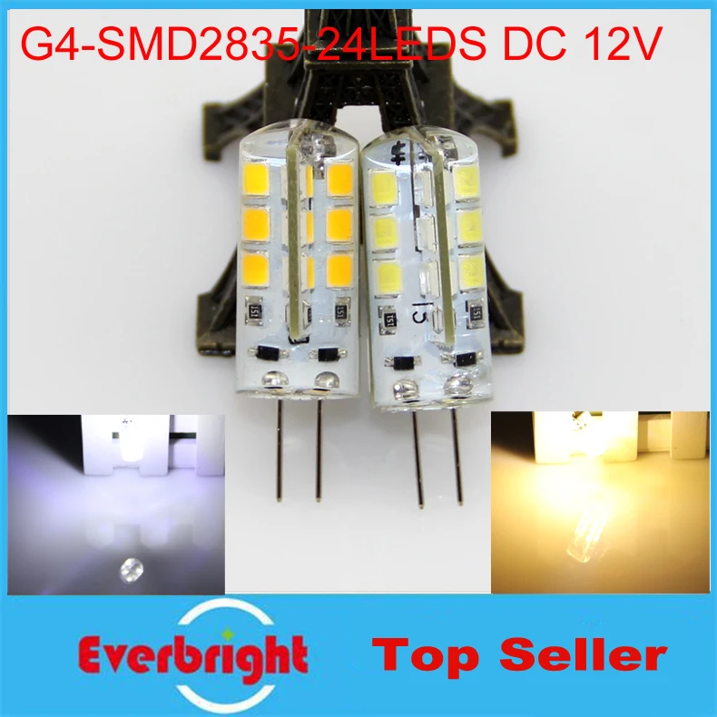 10 шт./лот Светодиодная лампа G4 SMD 2835 24 светодиода 3 Вт 12 В постоянного тока