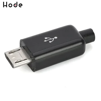 

10 pcs/lot USB Male 5 Pin DIY Micro USB Connector Plastic Shell Jack Tail Sockect Mini Plug Terminals