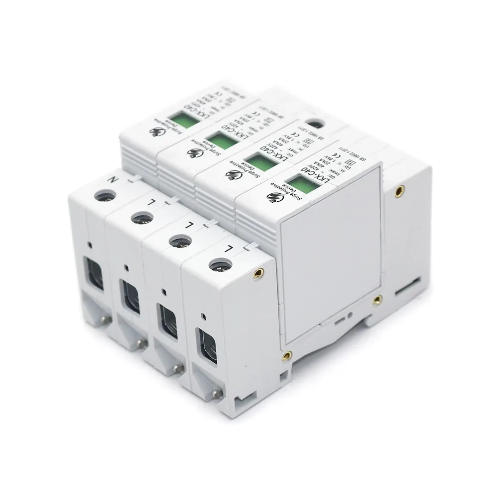 Горячая C40-4P 20KA~ 40KA~ 275 V AC SPD дом Защита от перенапряжения защитное Низковольтное предохранительное устройство 3 P+ N защита от молнии