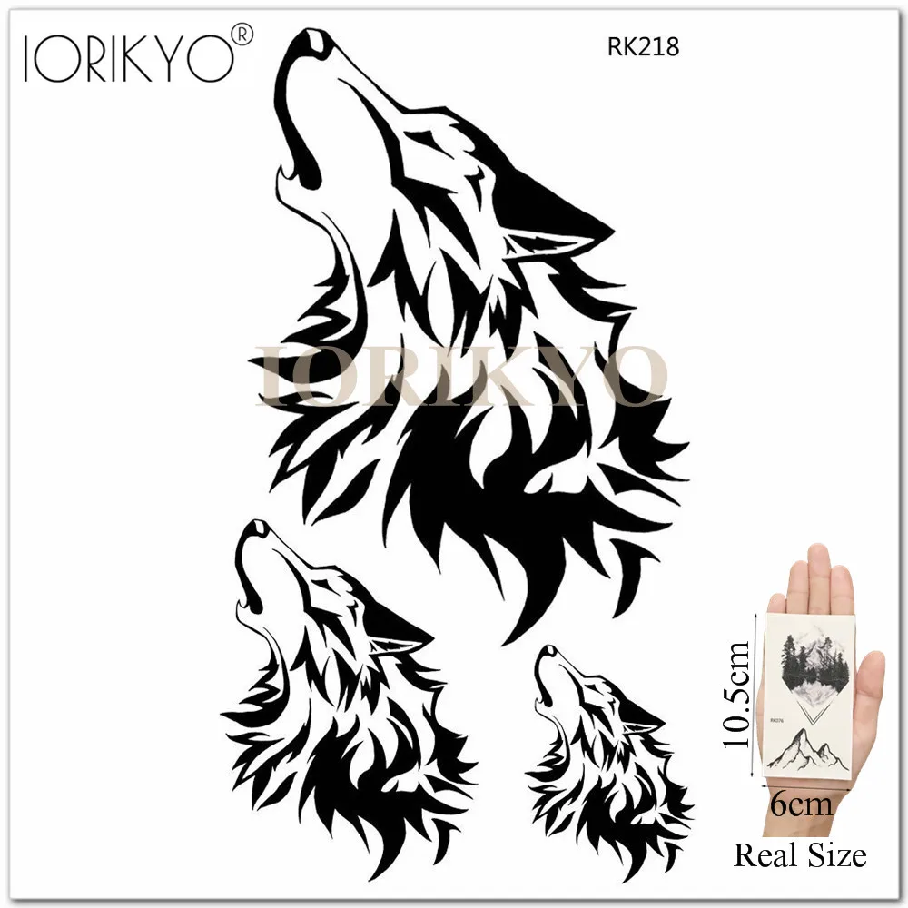 Iorikio Flash Tribal Fox временный карандаш для татуировки Эскиз волк поддельные татуировки мужской женский боди-арт лиса переводная татуировка на руку наклейка - Цвет: IRK218