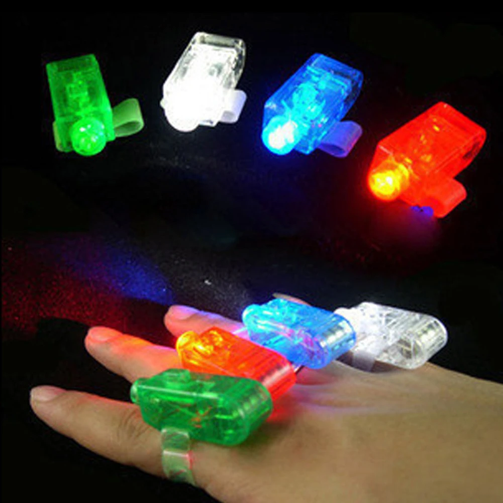

1Pcs LED Finger Lights Glowing Emitting Lamps Celebration Festival Party Birthday Decor Glowing Finger Rings Color Random