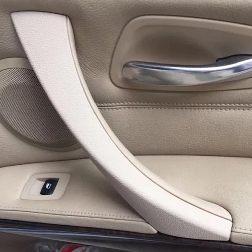 H2CNC Auto Car Inner Door Panel Handle For BMW E90 E91 E92 E93 3 Series Front / Rear Right Side beige 1PC Replacement Part