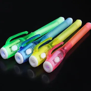 

Funny Light Up Ultraviolet Pen Kids Invisible Writing Check Money Pen Children Light Gift Toys Christmas Party