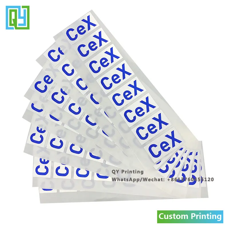 1000pcs 40x20mm 사용자 정의 로고 텍스트 편지 파란색 보증 무효 깨진 된 스티커 Anti-theft 스티커 브랜드 이름 보안 레이블