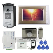 ENVÍO de la NUEVA 7 “Pantalla a Color de Vídeo Teléfono de Puerta de Intercomunicación Set + Cámara + Mute Campana RFID Al Aire Libre de Bloqueo de Control Eléctrico En Stock