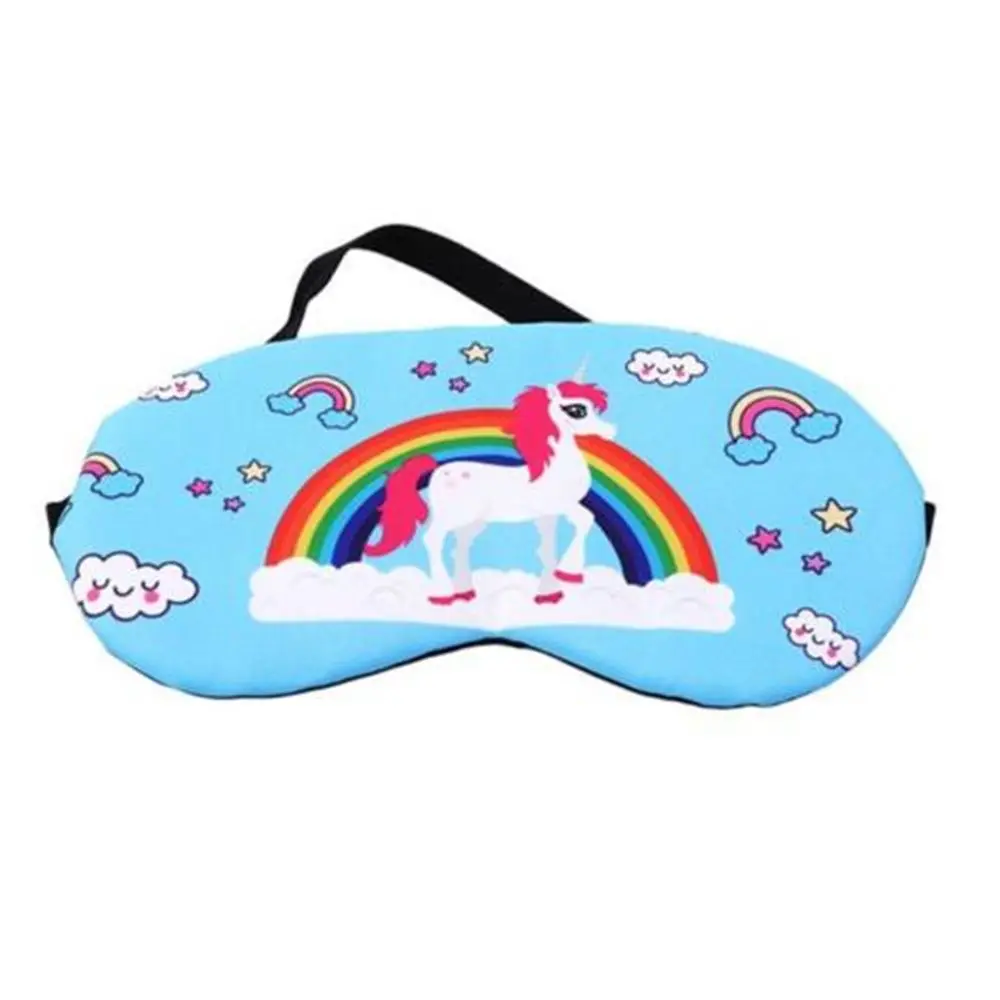 Lovely Sleep Unicorn Mask Soft Eye Shade Travel Sleeping Natural Cover for Girl Kid Teen Blindfold New Fashion - Цвет: dark blue