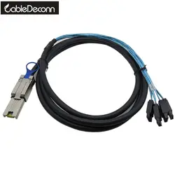 SFF-8088 до 4 sata 7Pin mini sas 26 P до 4 sata кабель с защелкой черный кабель 2 м Бесплатная доставка