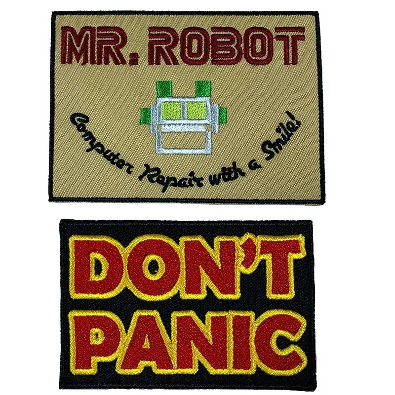 

MR.ROBOT Iron on Patch Clothing Diy Embroidered Sewing Letter Applique Sew On Patches Fabric Badge Apparel Patchwork Decor