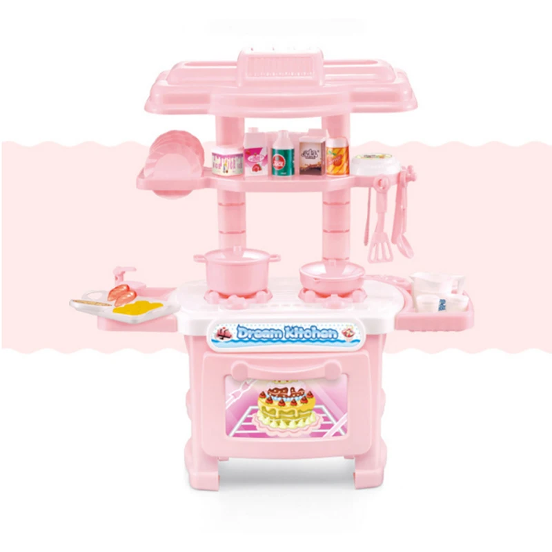 New-2-Types-1-Pcs-Set-Kids-Play-House-Toys-Girl-Light-Music-Tableware-Sets-Baby