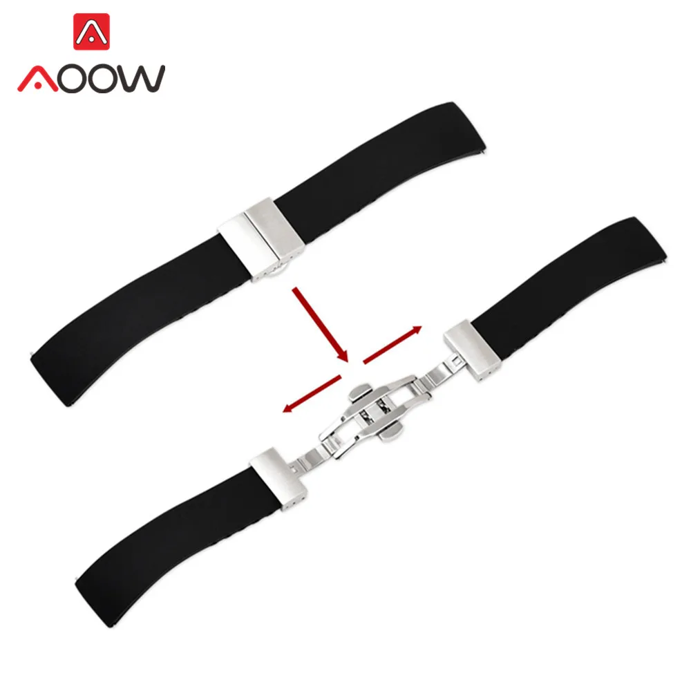 Soft Silicone Quick Release Watch Band with Butterfly Buckle - Premium Quality Strap Accessories