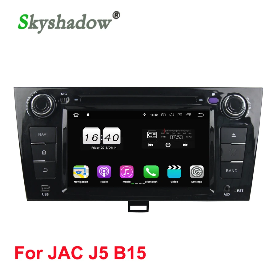 Excellent TDA7851 Android 8.1 For JAC J5 B15 1024*600 2G RAM Car DVD Player GPS Navi Map RDS Radio wifi 4G Bluetooth 4.0 hand-free AUX USB 3