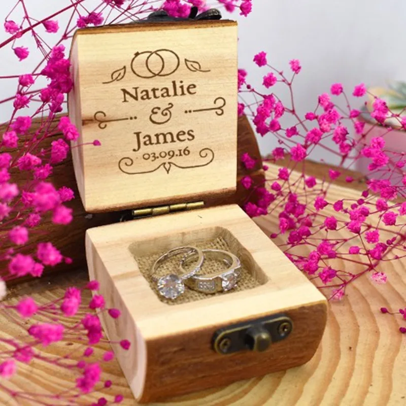 Пользовательские деревенские свадебные подарки кольцо коробка деревянные, на выбор кольцо шкатулка Винтаж Держатель Для обручального кольца Свадебные помолвки Декор - Цвет: type 3