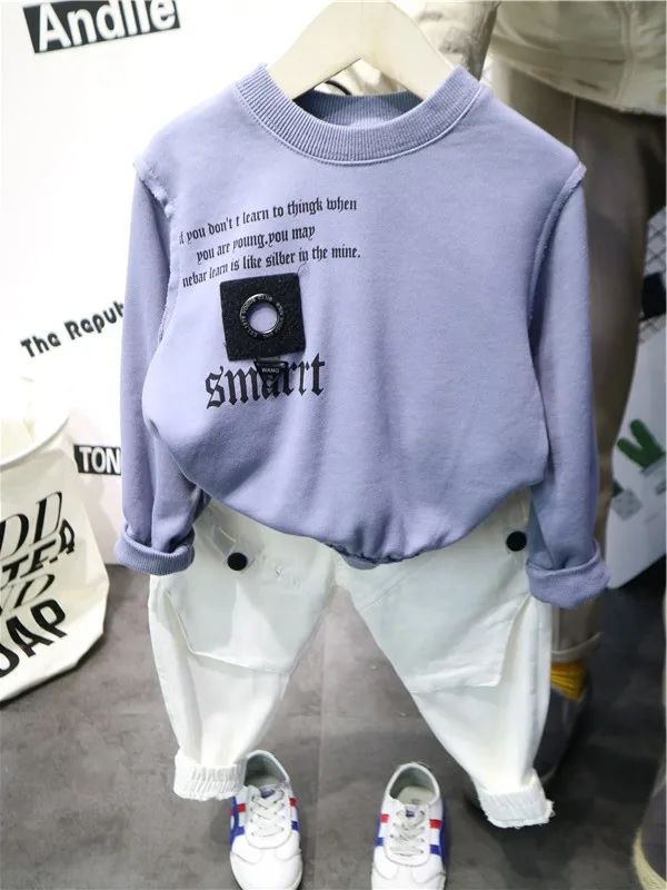 

Fashion Clothing Sets boy Cotton casual children's wear Baby Boys T-shirt+ Pants 2 Pcs boys Clothes Sets 2-6years