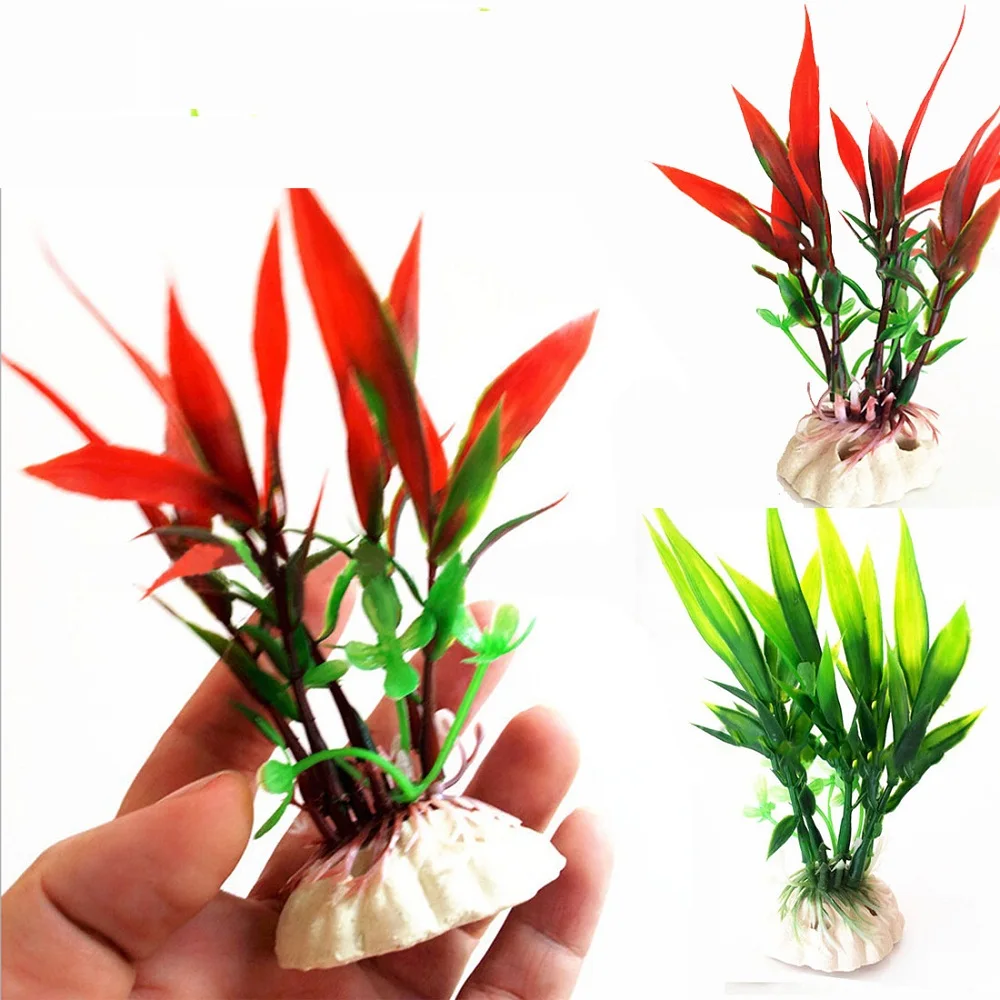 

aquarium submarine artificial Plastic green plant fish tank underwater grass aquatic ornament landscape decor accessory bonsai