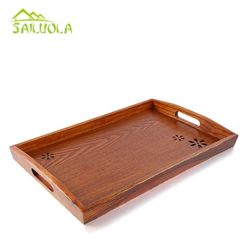 

Wood Tea Cake Cupcake Dessert Biscuit Cookie Food Serving Tray, Wooden Storage Tray, Dinner Plate Storage 42x28cm