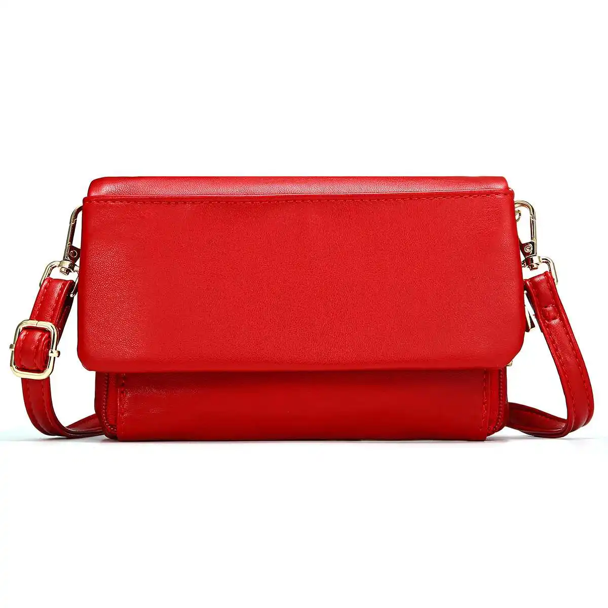 RFID Candy Color Multifunction Shoulder Bag for Women Messenger Bags Ladies PU Leather Handbag Purse Female Crossbody Bag Women