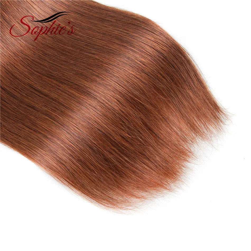Sophie's Pre-colored Ombre Hair Bundles 4 Bundles T1B/33 Color Human Non-Remy Straight Brazilian Hair Weaves Hair Extensions
