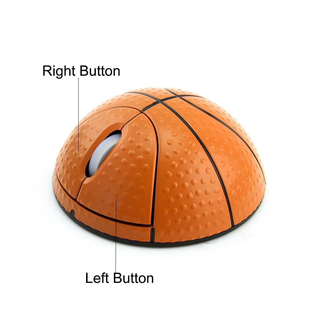 CHYI, беспроводная баскетбольная мышь, эргономичная, 2,4 ГГц, 1200 dpi, 3D, оптическая Спортивная мышь с мячом, с подставкой для запястья, комплект коврика для мыши, для ПК, ноутбука