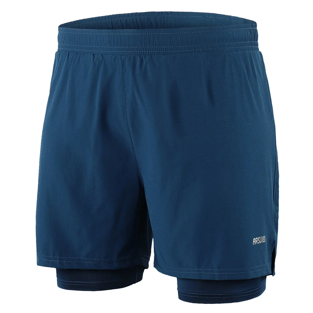 

Drying Breathable Active Training Exercise Jogging Marathon Cycling Shorts mtb shorts Men 2 in 1 Running Shorts Quick