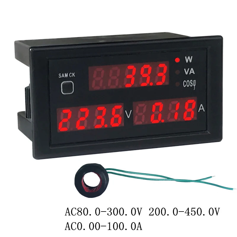 AC 110V 220V 380V 100A напряжение тока ватт измеритель мощности цифровой дисплей