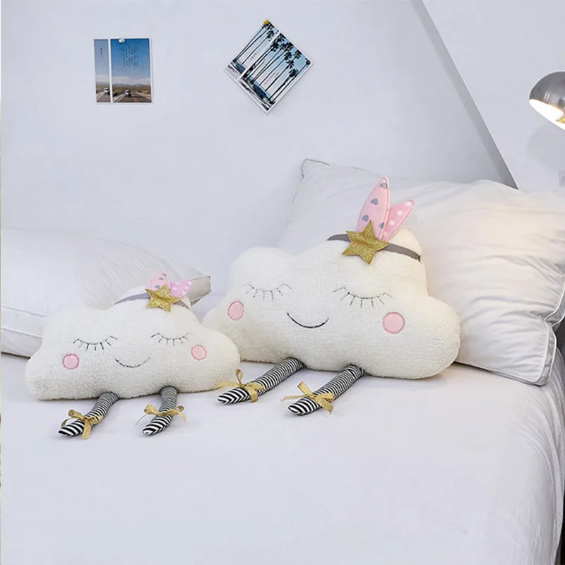 

Soft Cloud Shape Plush Stuffed Pillow Decorative Nature Throw Pillow Kids Room Sofa Bar Shop Chair Pillow Baby Sleep Toys