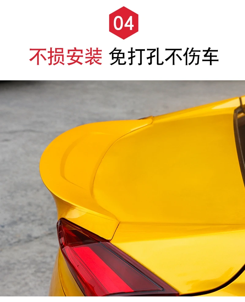 Primer grey unpainted ABS sports Car Rear Trunk Spoiler Wing For HONDA Civic 10, no drilling needed