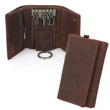 Vintage Multifunction Genuine Crazy Horse Leather Cowhide Men Car font b Key b font font b
