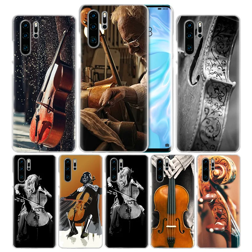 

Violin Cello Cell Case for Huawei P20 P Smart Z Plus Nova 5 5i P30 P10 P9 P8 Mate 10 20 lite Pro 2019 Hard PC Bags Phone Cover