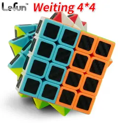 Lefun Cube style 4x4x4 Speedcube матовая наклейка меньше с черным Карбоновым волокном наклейка куб пазл игрушки для детей