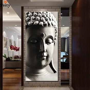 

hanging painting Free shipping buddha art canvas Wall art buddha Picture landscape Modern living room Decorative Unframed FX045
