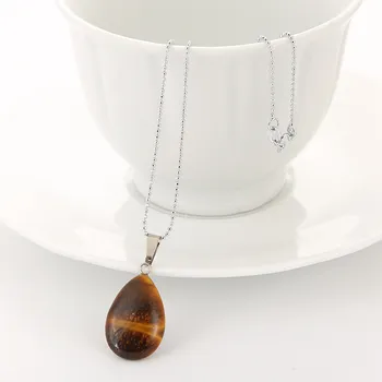 

Hot Mix Water Drop Cross Pendant Column Quartz Necklaces Pendants Vintage Natural Stone Ball Crystal Necklace For Women Jewelry