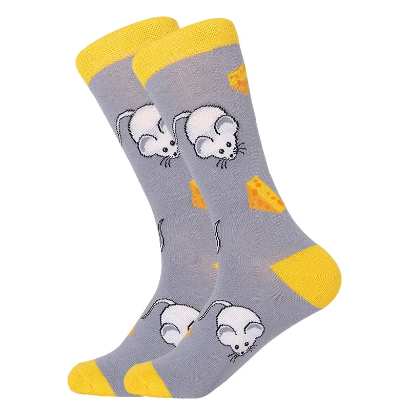 LETSBUY/женские носки из чесаного хлопка harajuku, забавные креативные носки с рисунками животных для девушек и женщин, носки с фруктами, собаками, птицами, Чили, мужские носки - Цвет: 1291C