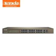 Tenda TEF1226P-24-440W 24-Порты и разъёмы 10/100 Мбит/с коммутатор питания через Ethernet сетевой коммутатор, с 2 Порт Gigabit Web Smart PoE коммутатора Ethernet WiFi модуль, подключи и играй