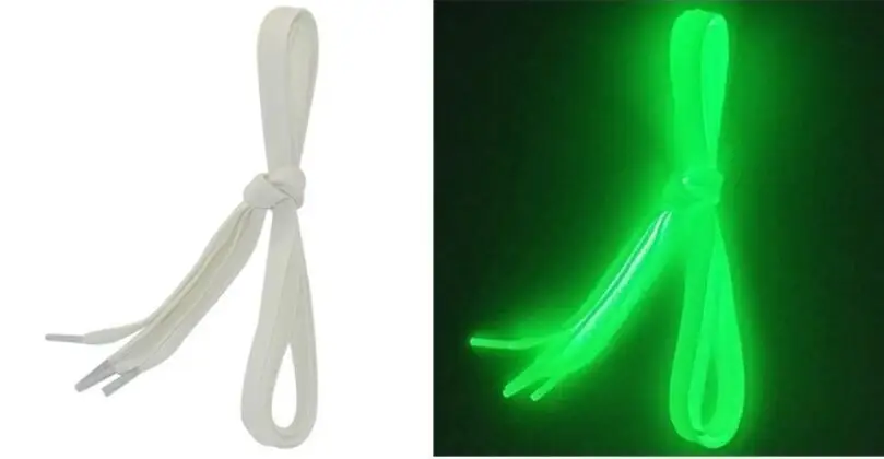 1 пара светящиеся шнурки Светоотражающие спортивные парусиновые плоские шнурки для обуви светится в темноте светильник цвет флуоресцентные шнурки 80 см-160 см