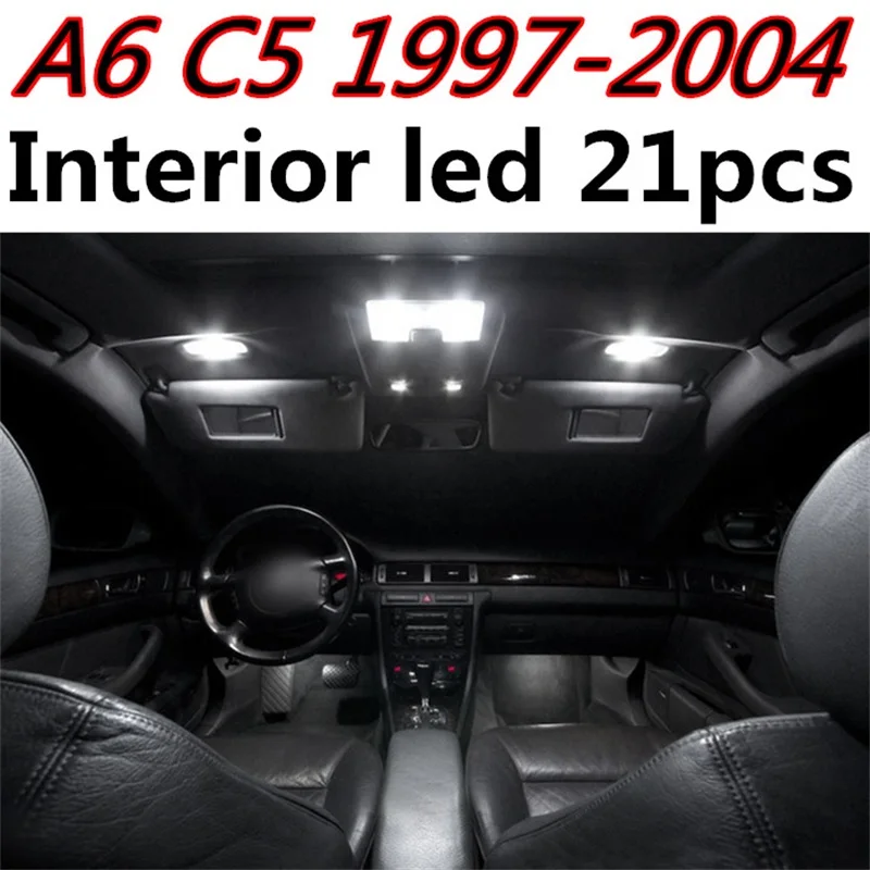 Us 24 36 13 Off Tcart 21pcs Free Shipping Error Free Auto Led Bulbs Car Interior Lights Kit Dome Lamps For Audi A6 C5 Rs6 Accessories 1997 2004 In