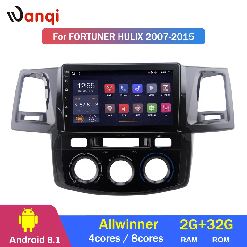 Clearance 2G RAM 32G ROM Android 8.1 car gps multimedia video radio player for Toyota 2007-2015 fortuner hulix navigation 2