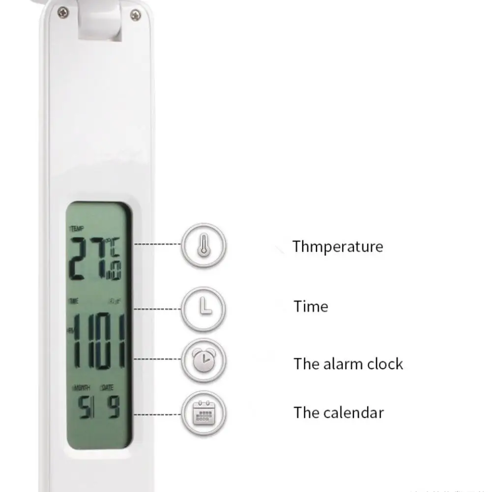  HobbyLane 4W USB LED Desk Lamp Adjustable Folding table lamp with Alarm Clock Temperature Calendar 