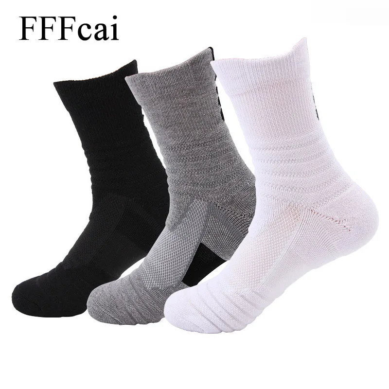FFFcai 5 пар/лот баскетбольные носки мужские длинные утолщенные махровые хлопковые