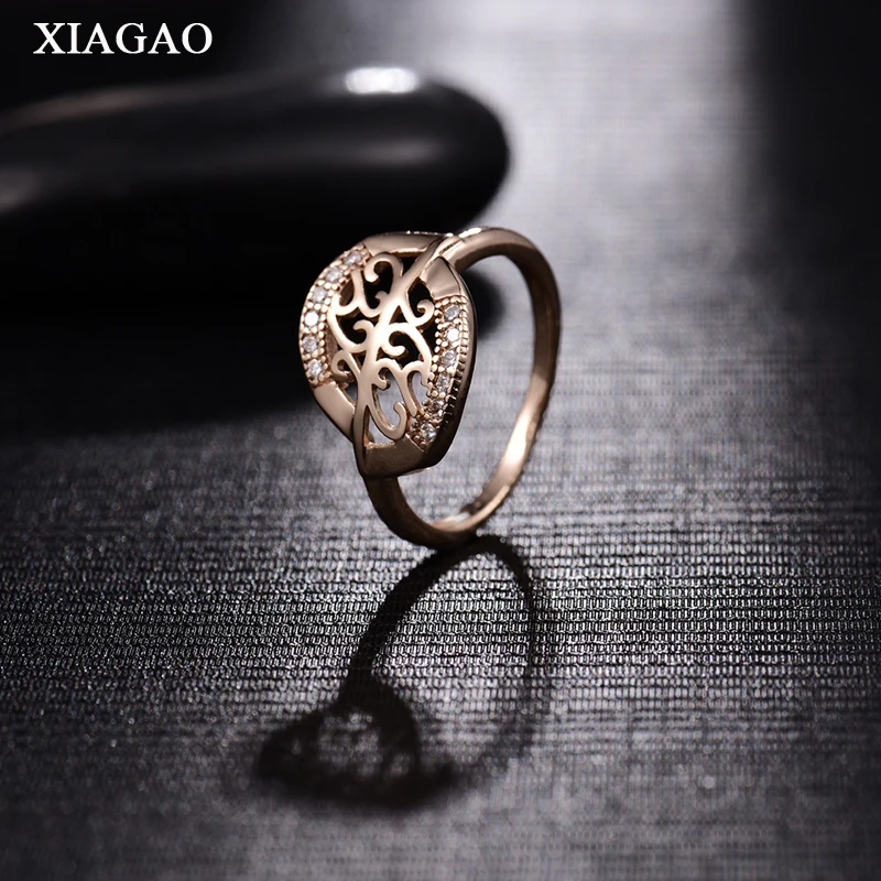 XIAGAO, большая рекламная акция, кольцо бесконечности для женщин, золотого цвета, с кристаллами, кубическим цирконием, кольца для помолвки, свадебные ювелирные изделия XGA062