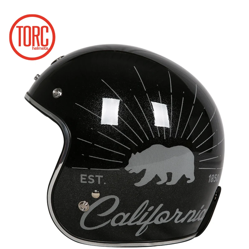 TORC T50, винтажный мотоциклетный шлем, 3/4, с открытым лицом, реактивный, ретро, мото шлемы, vespa стиль, мото Байкер, lucky 13 torc v537 route 66 DOT - Цвет: 9