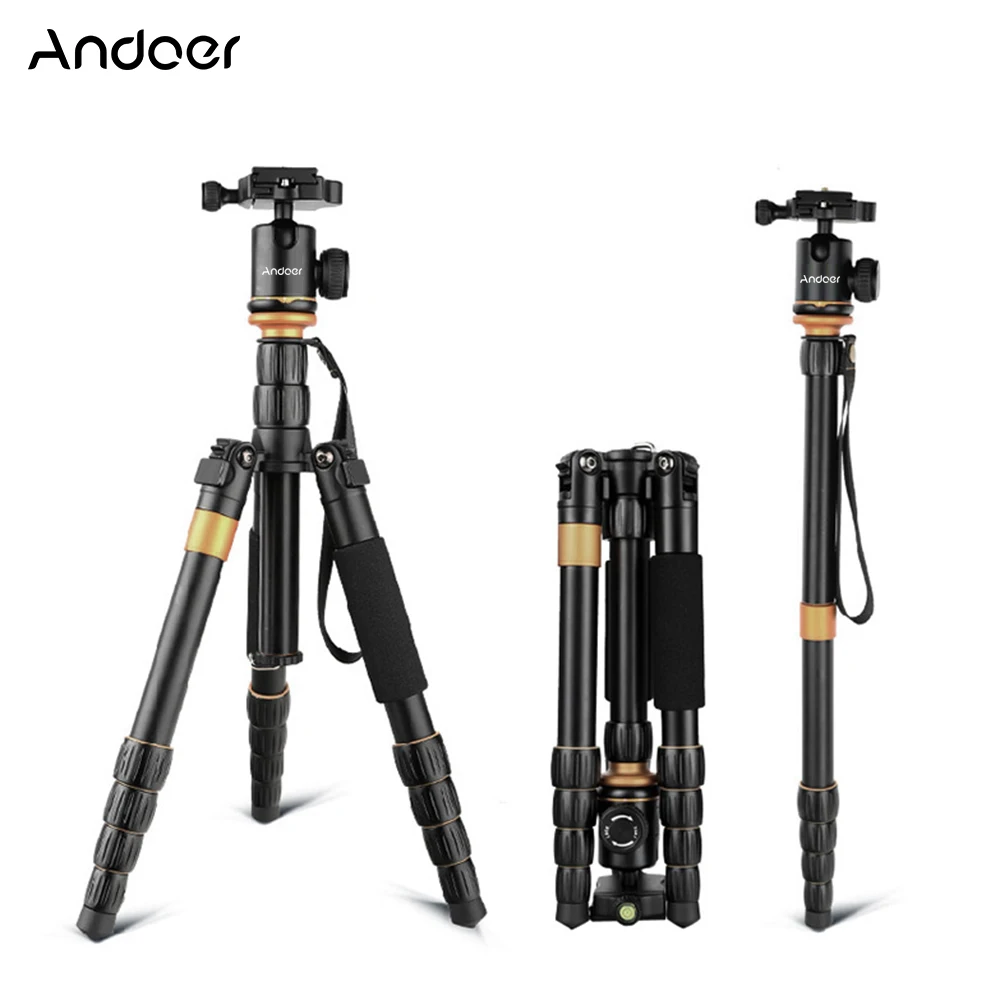 

Andoer QZ-278 Tripod Professional Camera Tripod Monopod w/Ball Head for Canon Nikon Sony DSLR Tripod better than Q999s Q666 Pro