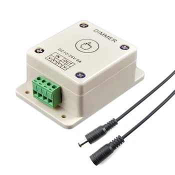 

DC12V 24V 8A Touch LED Dimmer RotationRotation Brightness Adjust Controller for 12-24V 5050 3528 5630 Led Strip with DC Wire JQ
