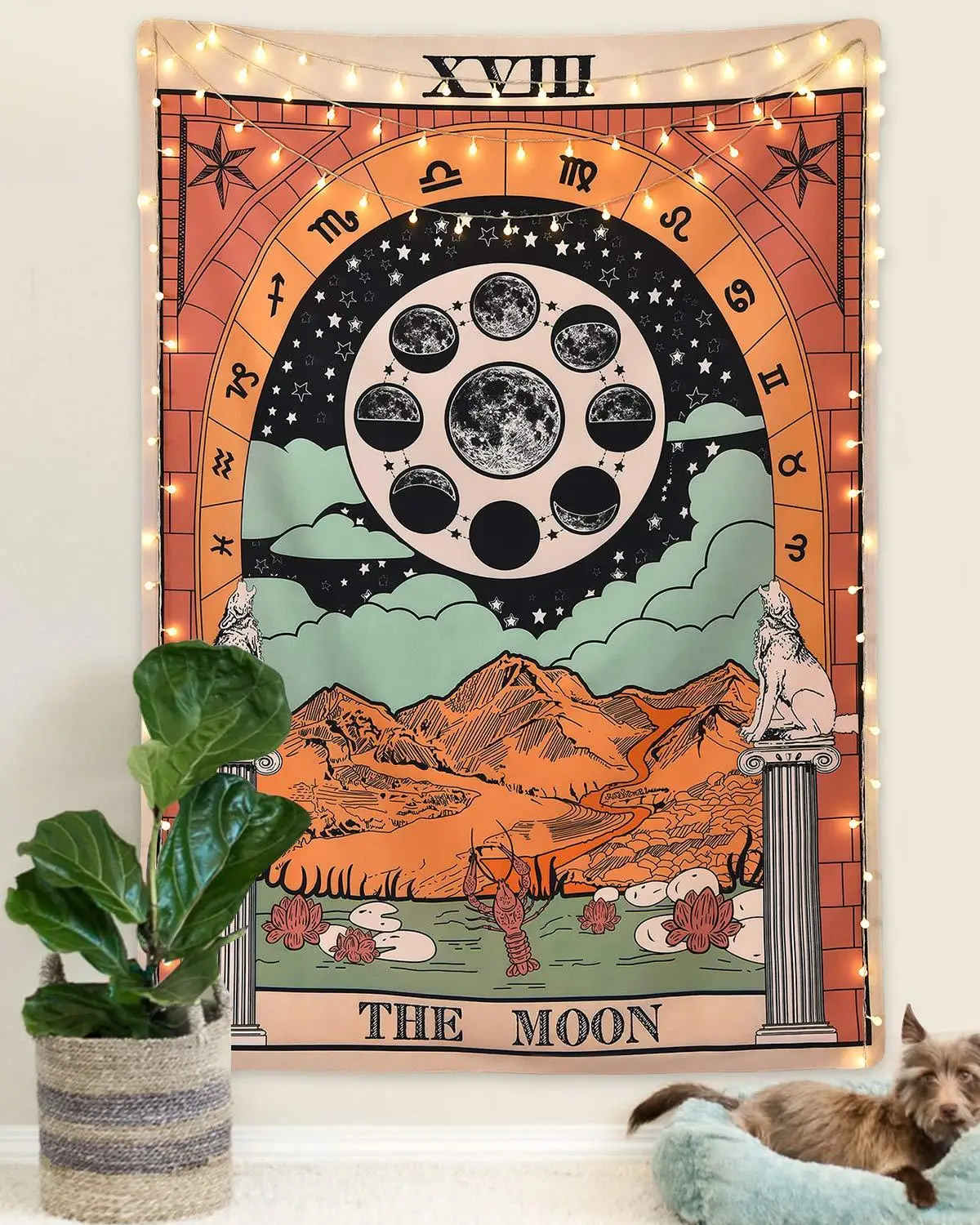 

The Sun Star Moon Tapestry Wall Hanging Witchcraft Colorful Tarot Divination Tapestry For Bedroom Decor Astrology Wall Tapestry