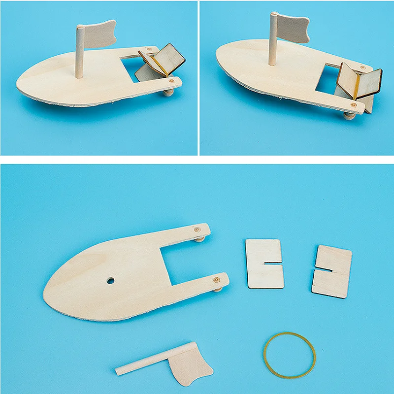 

1pc Wooden Sailboats Creative Painted White Models Children's Coloring DIY Boats Handmade Material Bags Kids Toys